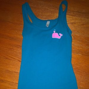 Super Cute Blue/Pink Whale Lacrosse Tank Top